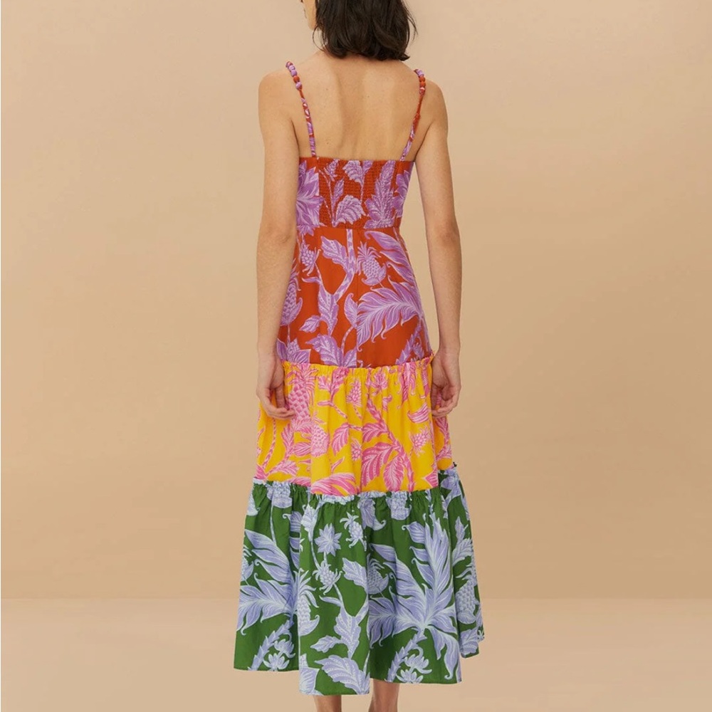 FARM Rio Tropical Red and Green Midi Dress - Picture 4 of 8